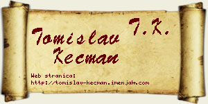 Tomislav Kecman vizit kartica